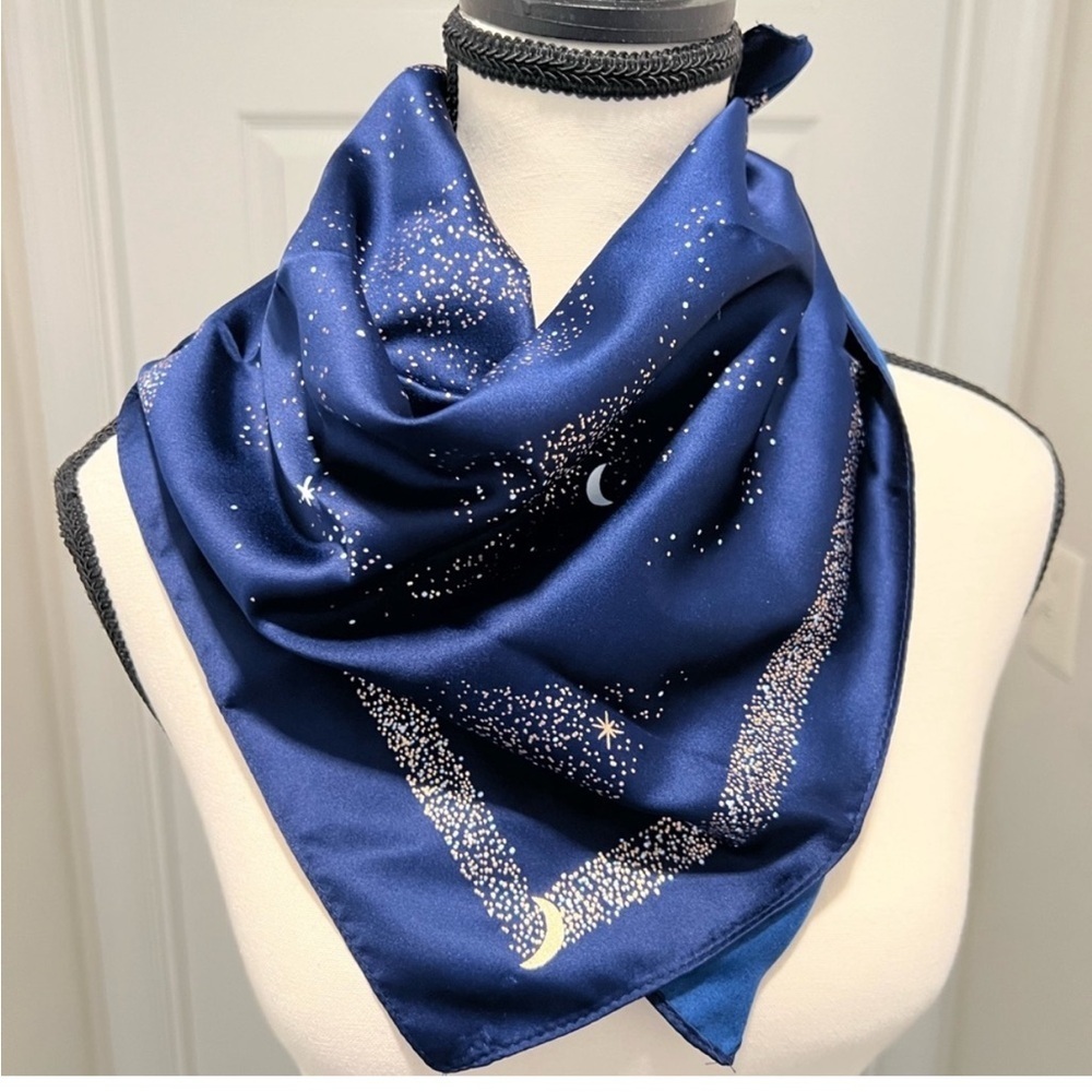 NEW Lancome Satin Scarf Midnight Blue Limited Edition